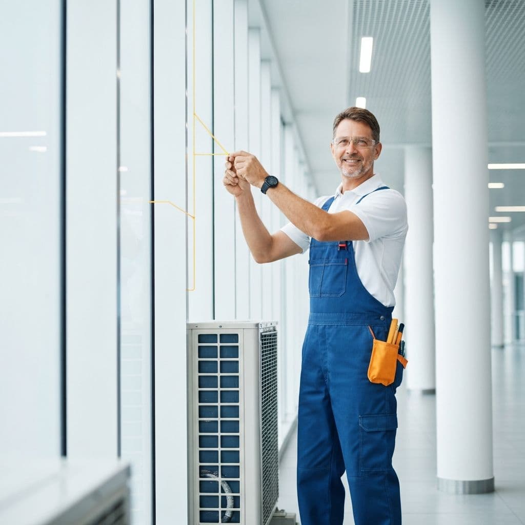 Contractor installing thermal and acoustic insulation materials in UAE building